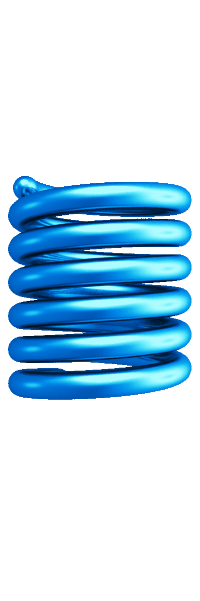 Ressort rebondissant bleu métallique