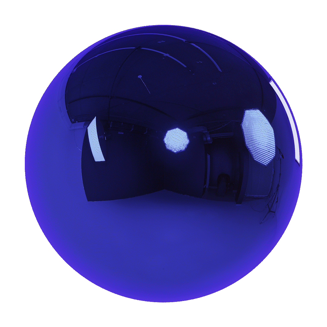 Orbe bleu en verre qui tourne